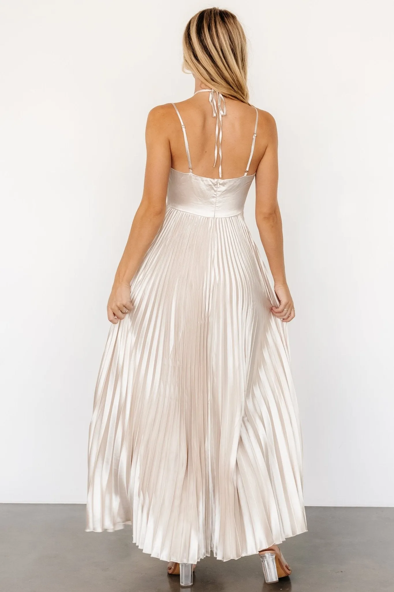 Portia Satin Maxi Dress | Champagne