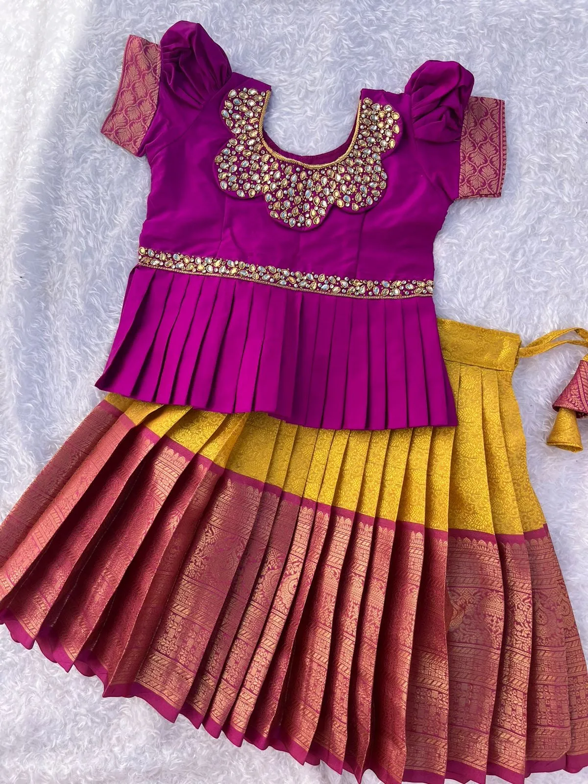 PRE ORDER : Purple and Gold Embellished Lehenga Set