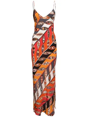 Pucci   Girandole printed silk twill long dress 