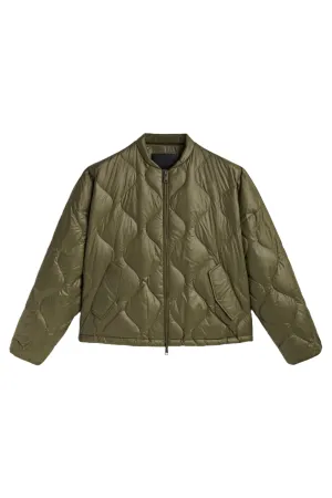 Quilted Bomber Jacket with Down and Feather Padding