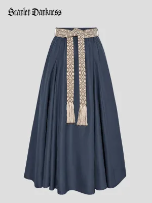 Renaissance Boho Maxi Skirt Ankle Length Swing Skirt