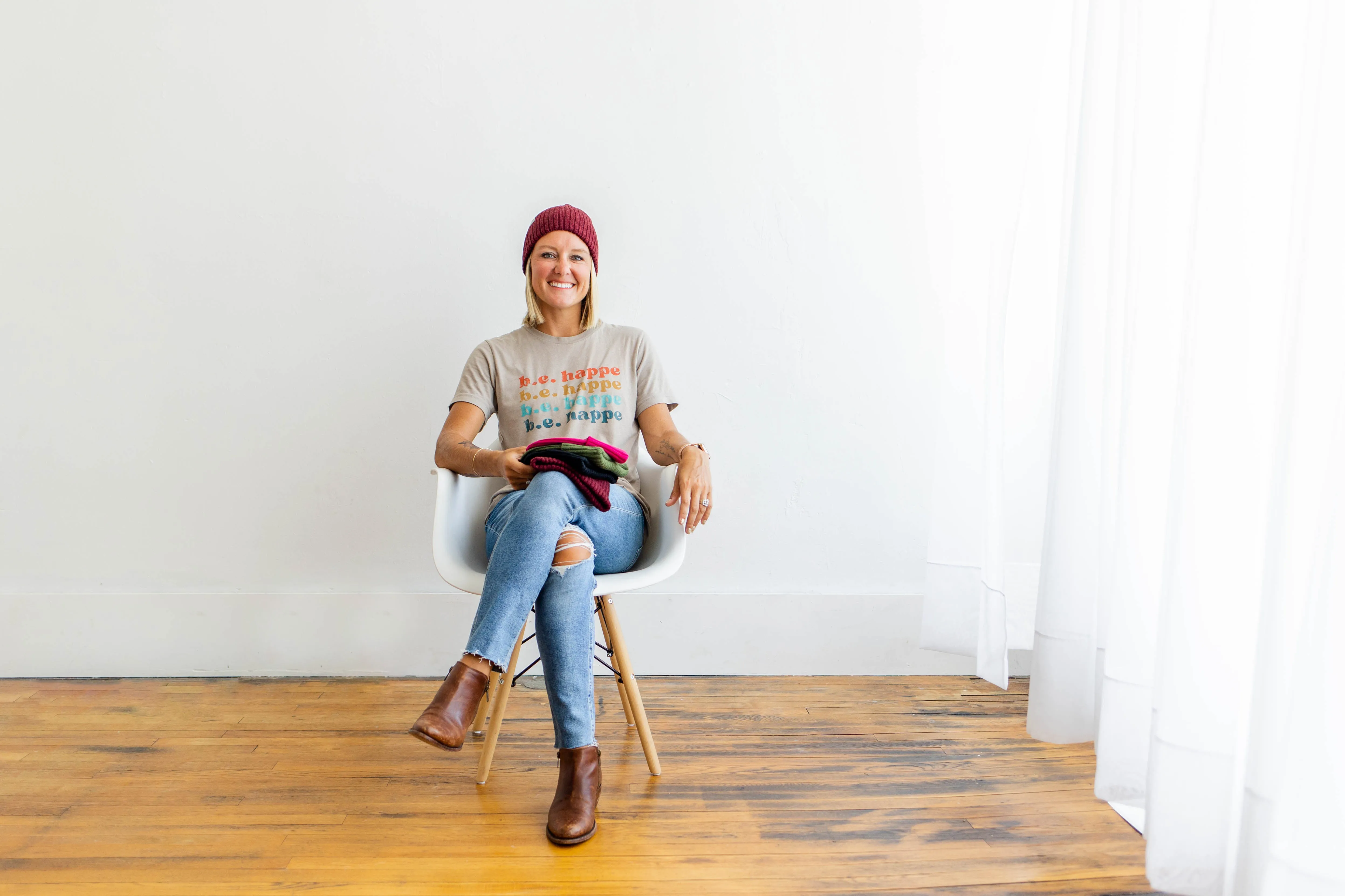 Ribbed Knit Beanie | Maroon