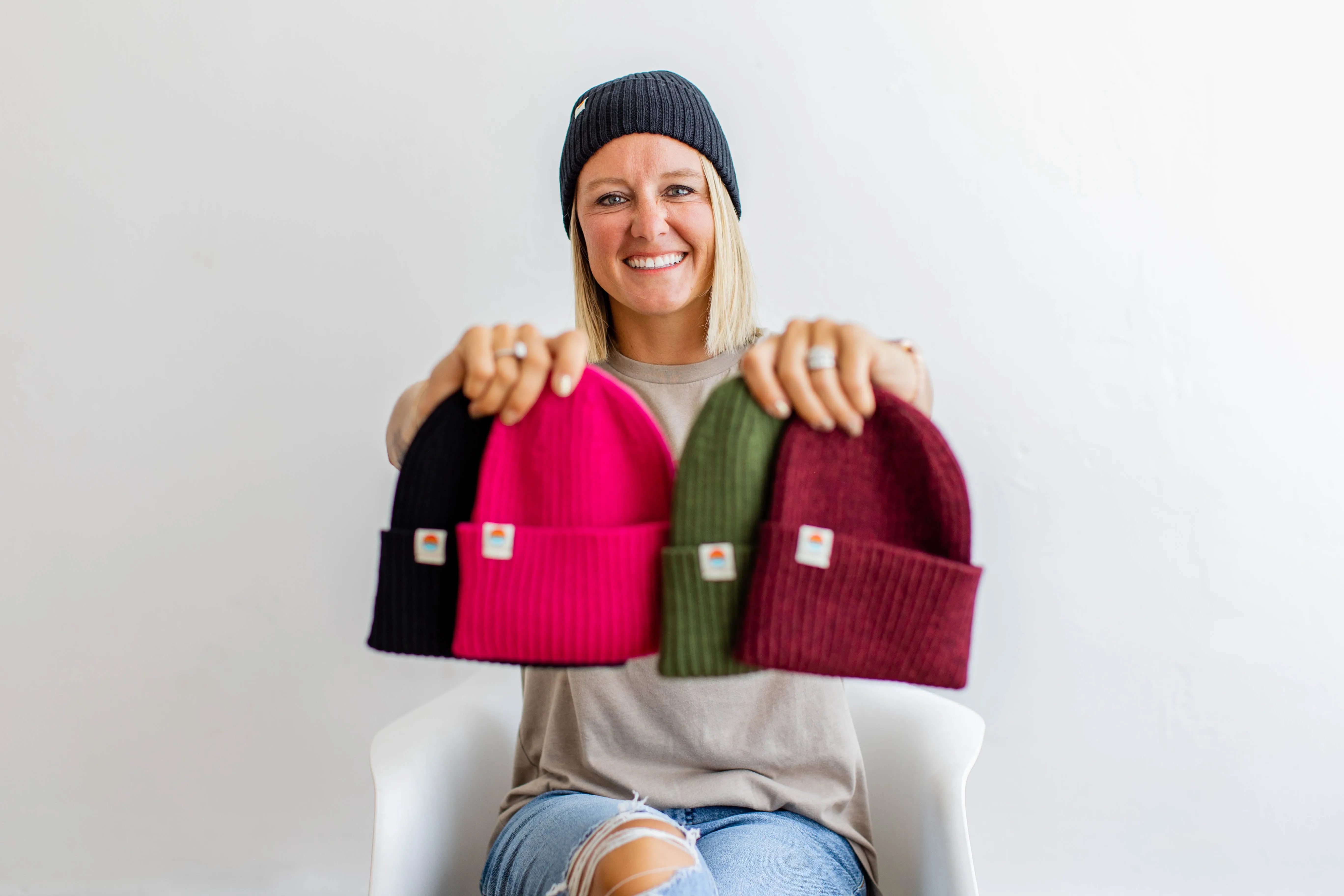 Ribbed Knit Beanie | Maroon