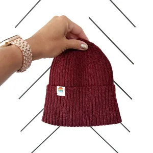 Ribbed Knit Beanie | Maroon