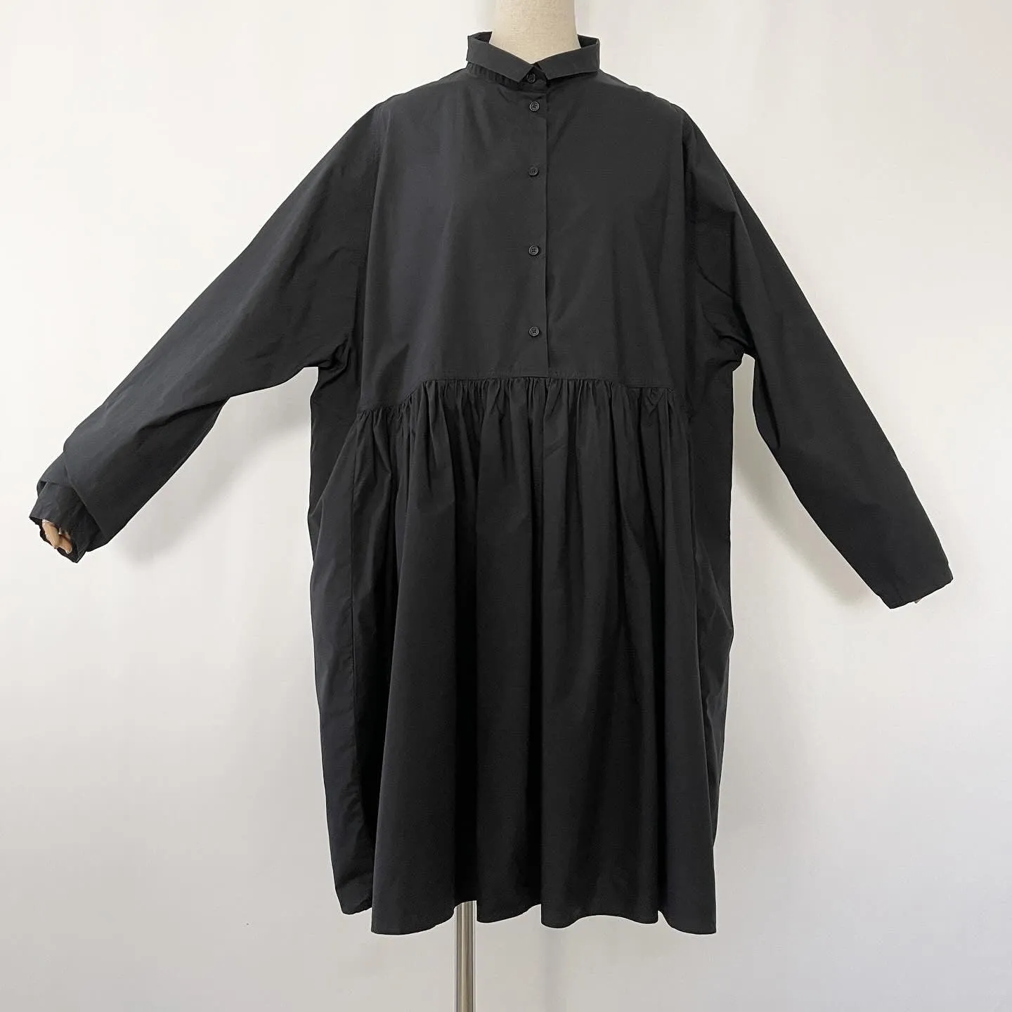 RUNDHOLZ Oversized Black Cotton Dress