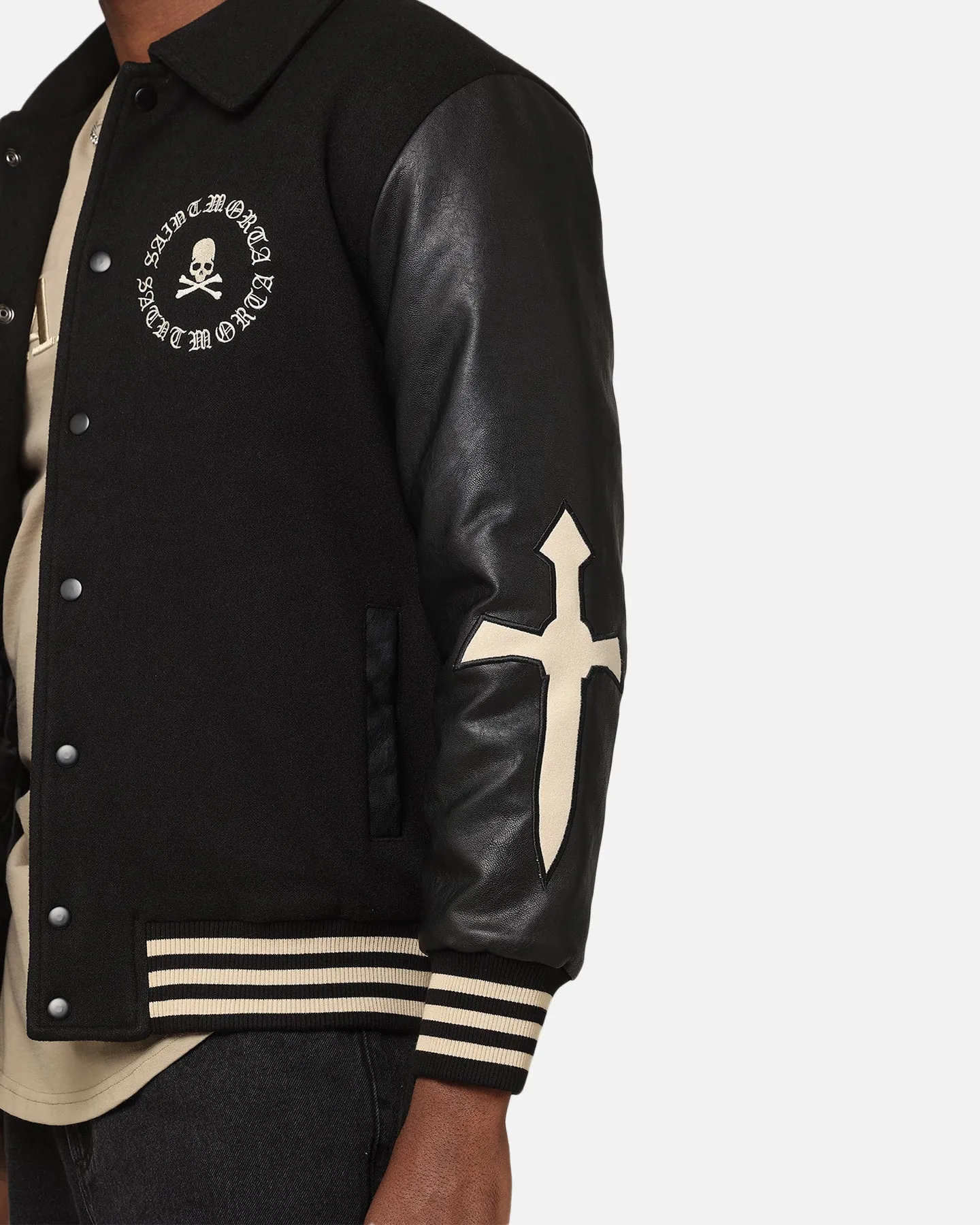 Saint Morta Ceremonies Varsity Jacket Black/Tan