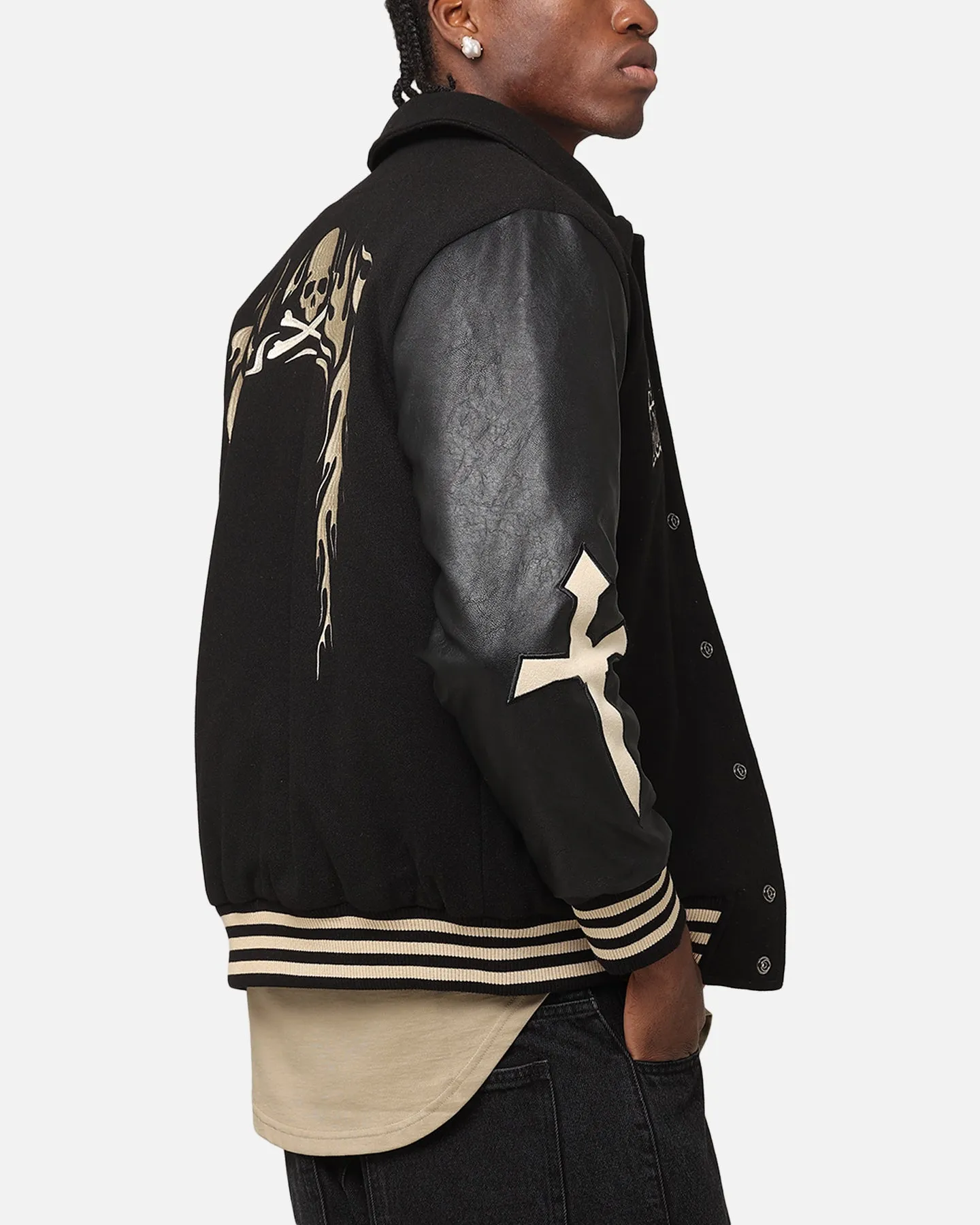 Saint Morta Ceremonies Varsity Jacket Black/Tan