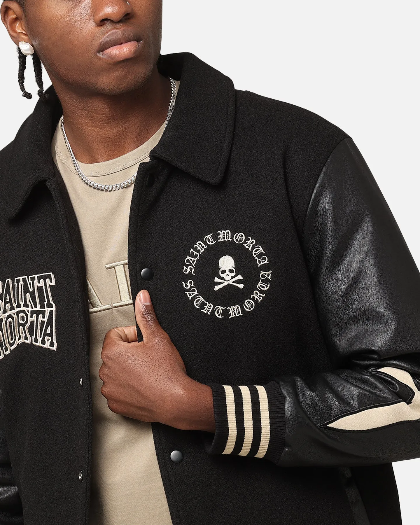 Saint Morta Ceremonies Varsity Jacket Black/Tan