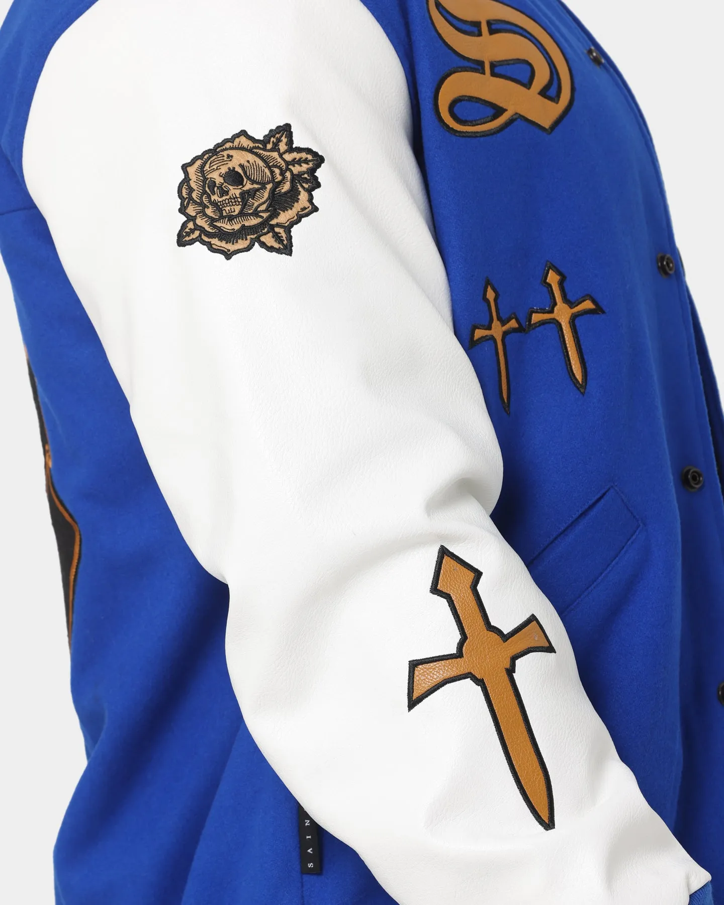 Saint Morta Graveyard Varsity Jacket Royal