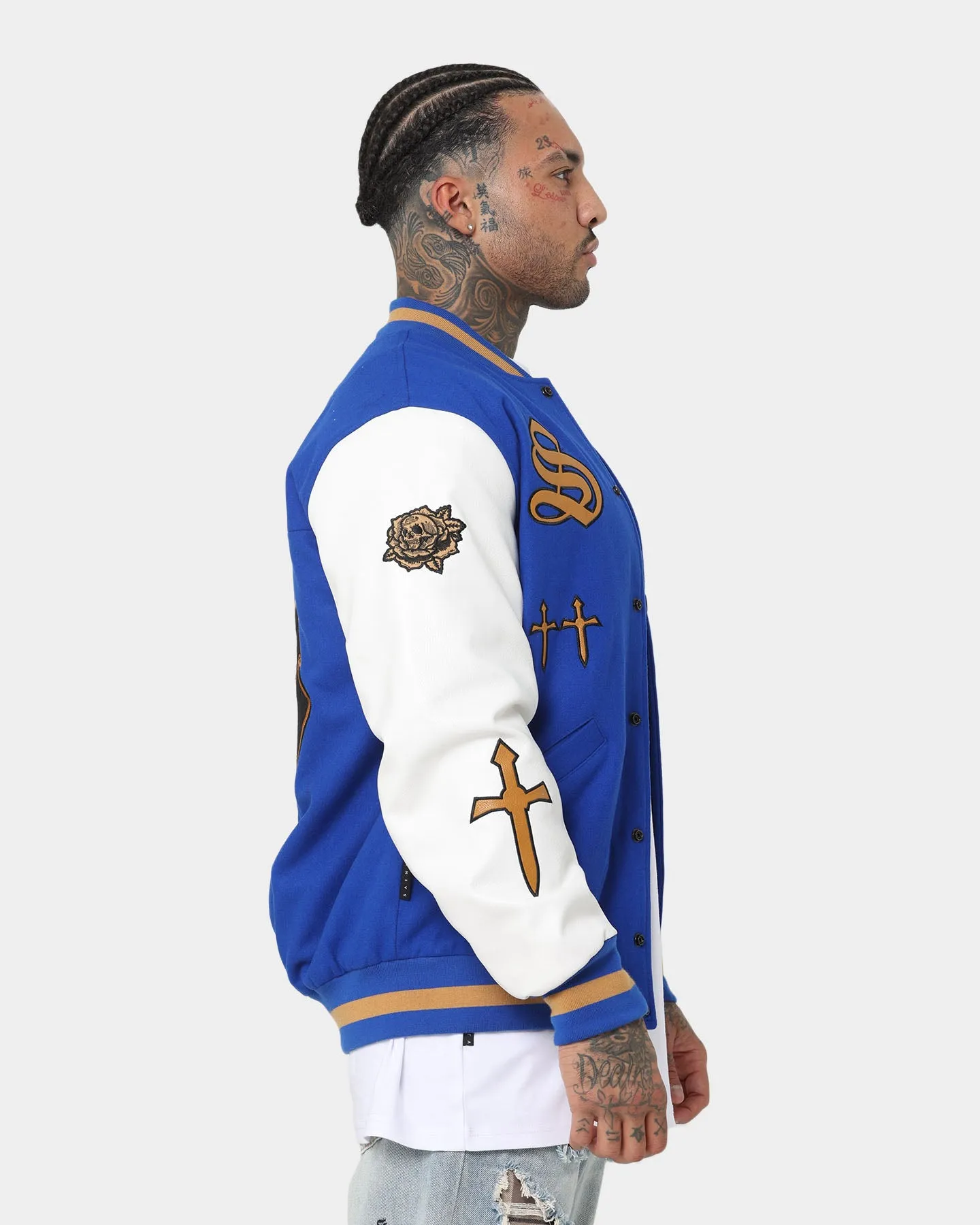 Saint Morta Graveyard Varsity Jacket Royal