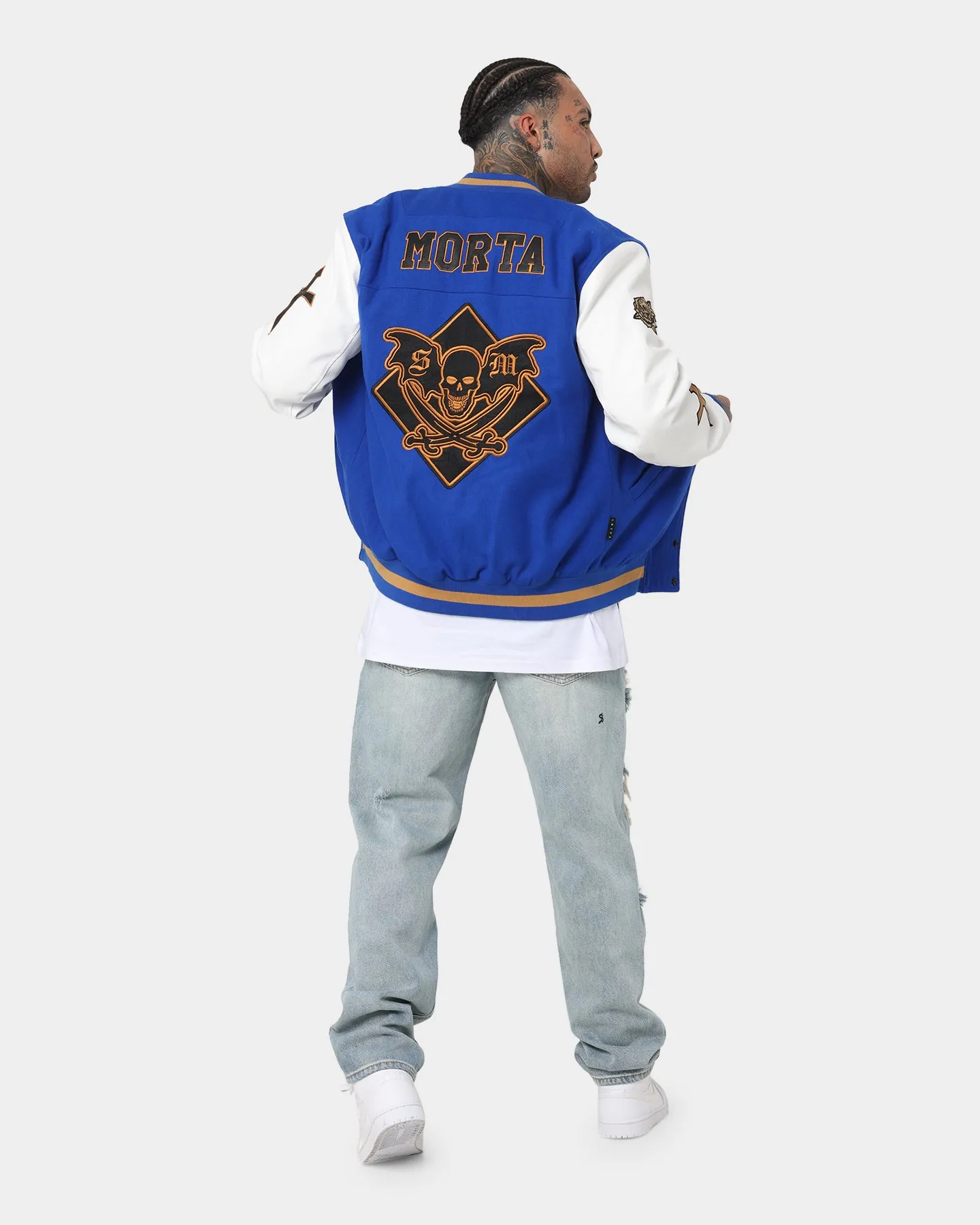 Saint Morta Graveyard Varsity Jacket Royal