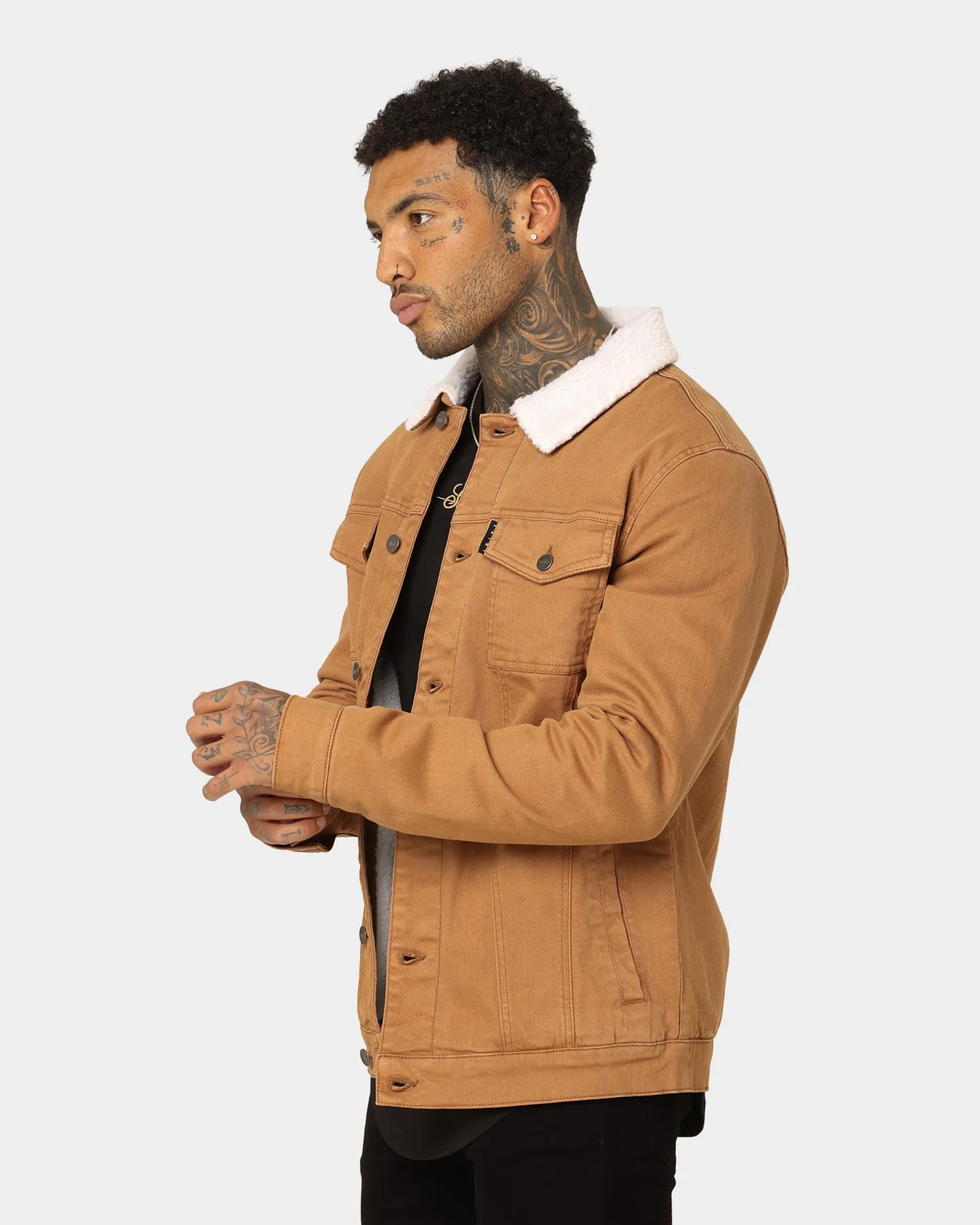 Saint Morta Sherpa Denim Jacket Tan/Cream