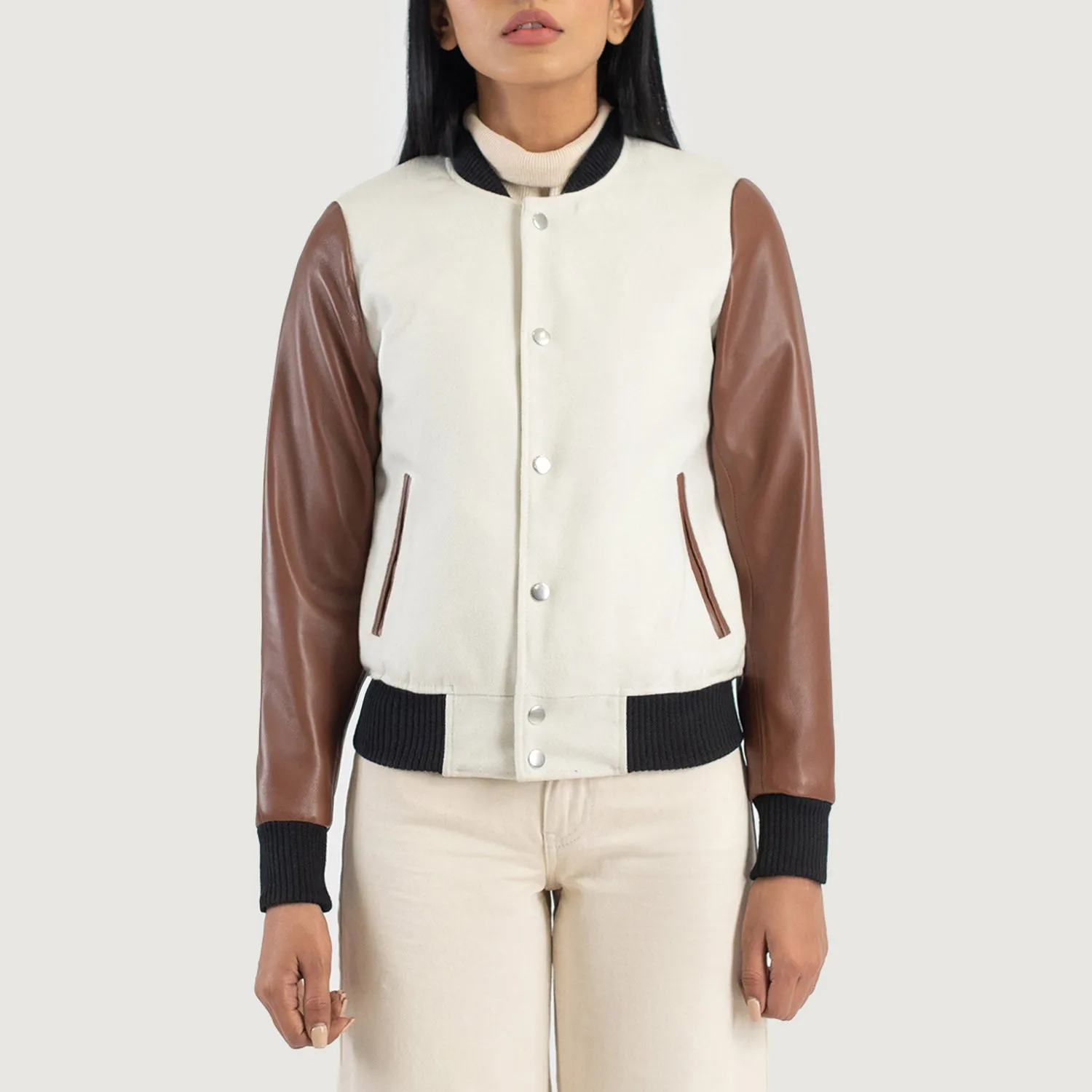 Savant Brown Hybrid Varsity Jacket