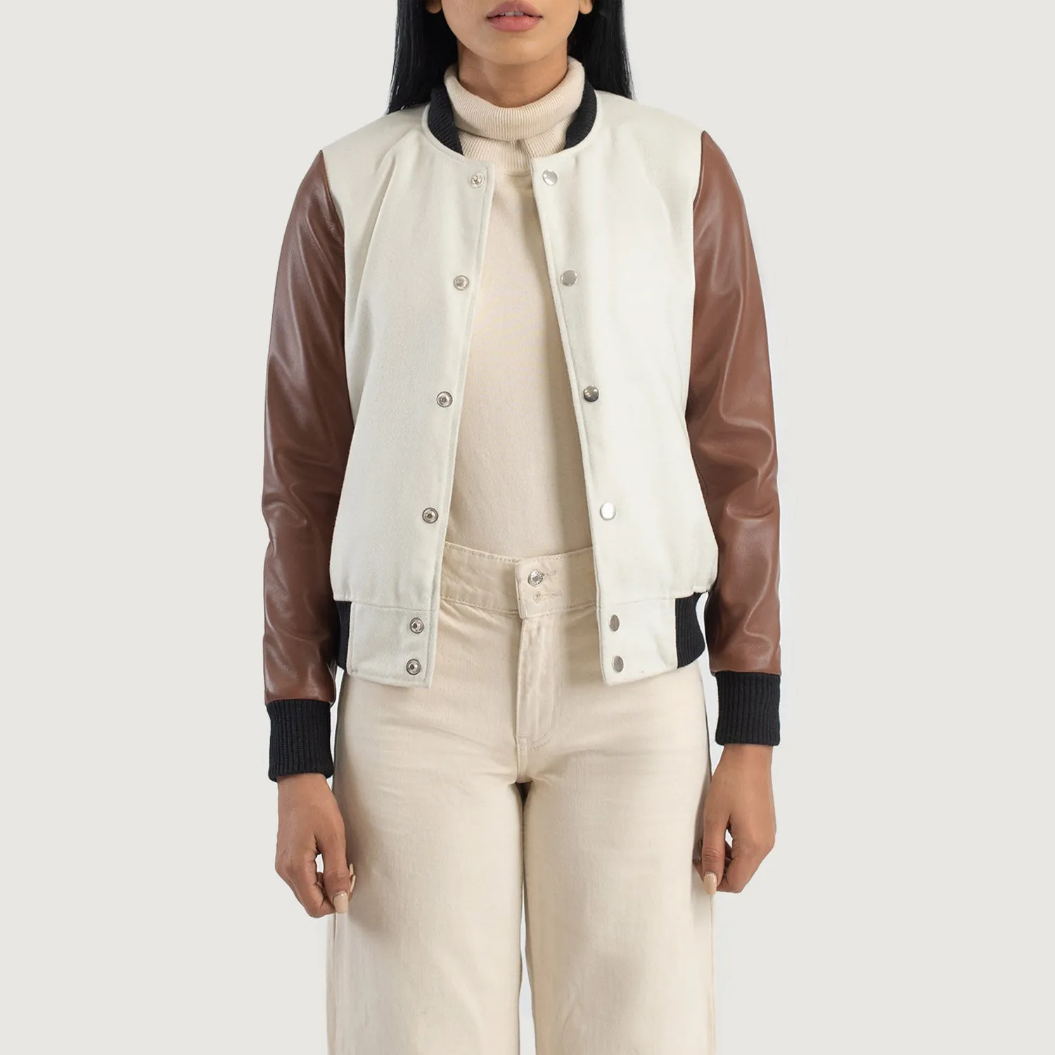 Savant Brown Hybrid Varsity Jacket