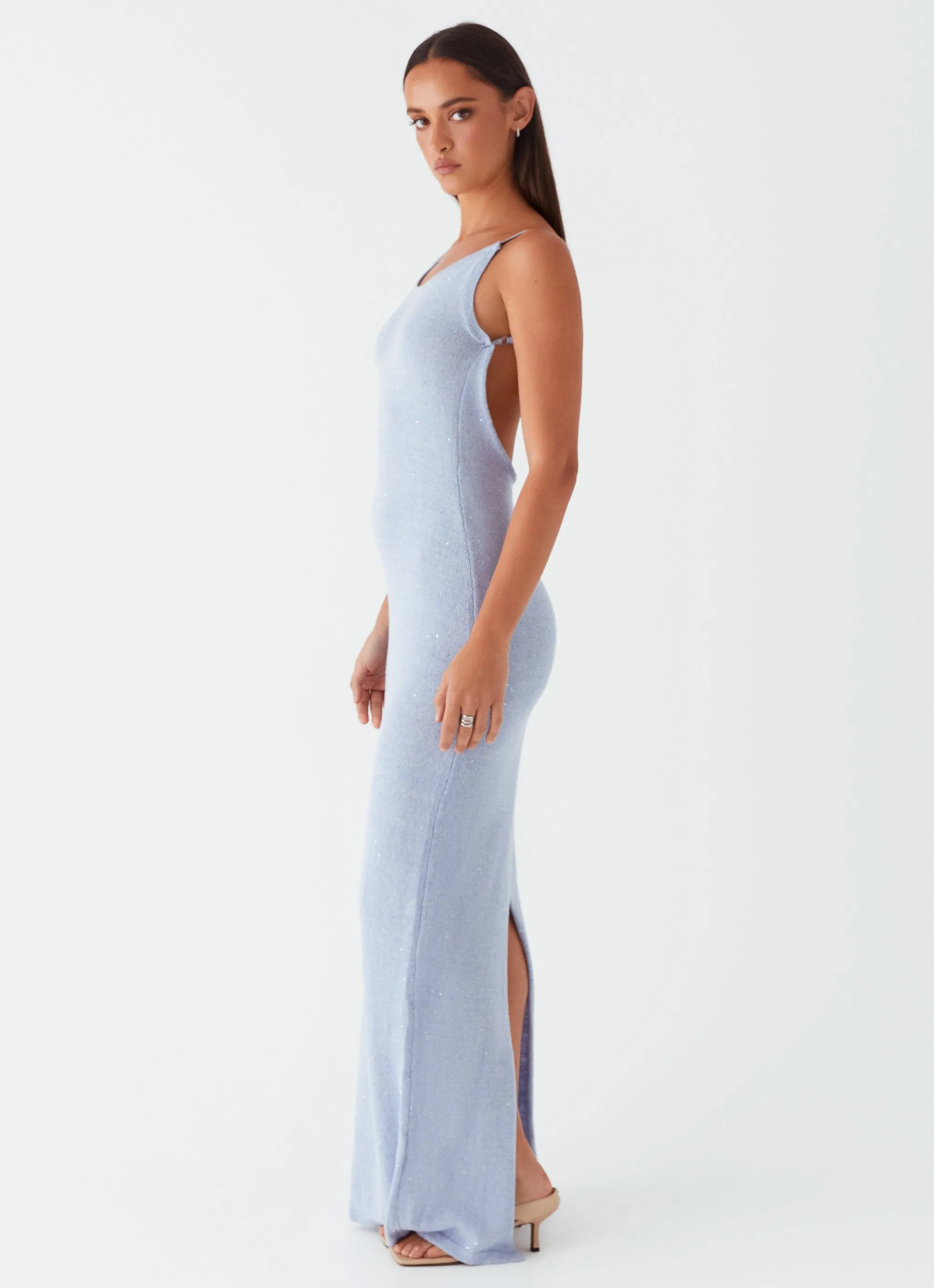 Scarlett Steel Maxi Dress - Powder Blue