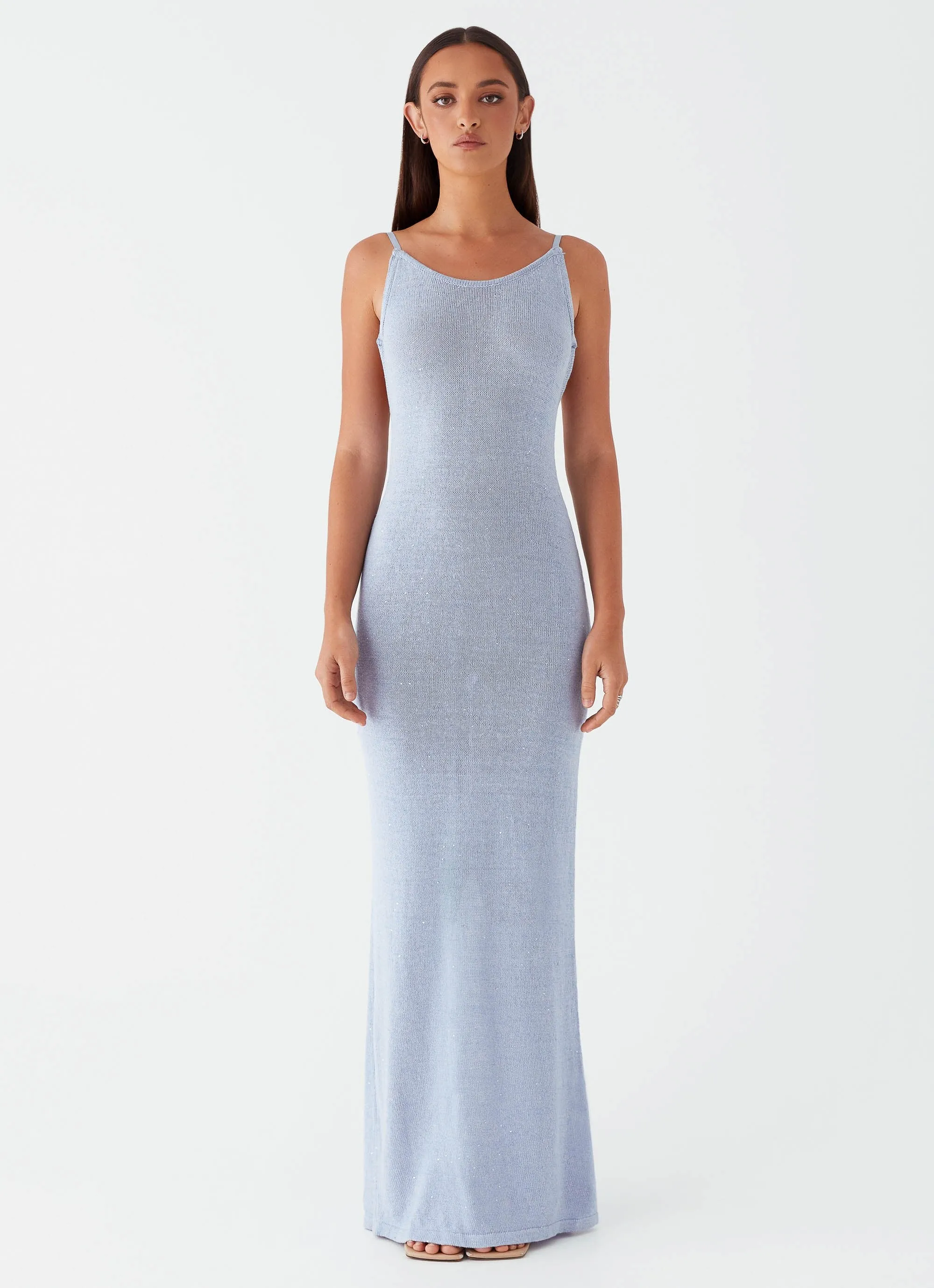 Scarlett Steel Maxi Dress - Powder Blue