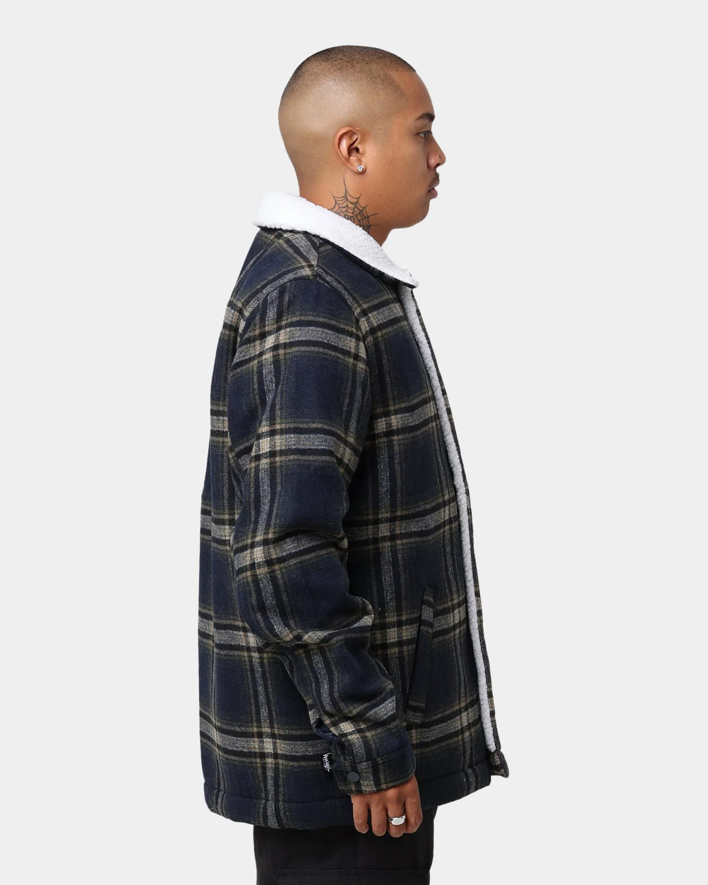 Stussy Plaid Sherpa Jacket Navy Check