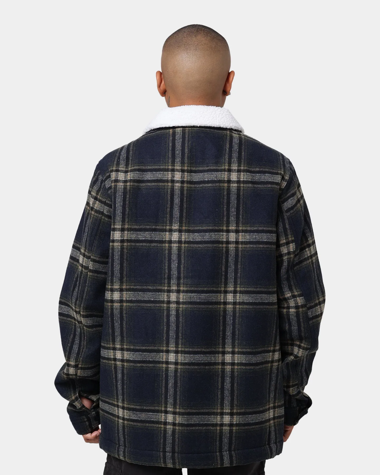 Stussy Plaid Sherpa Jacket Navy Check