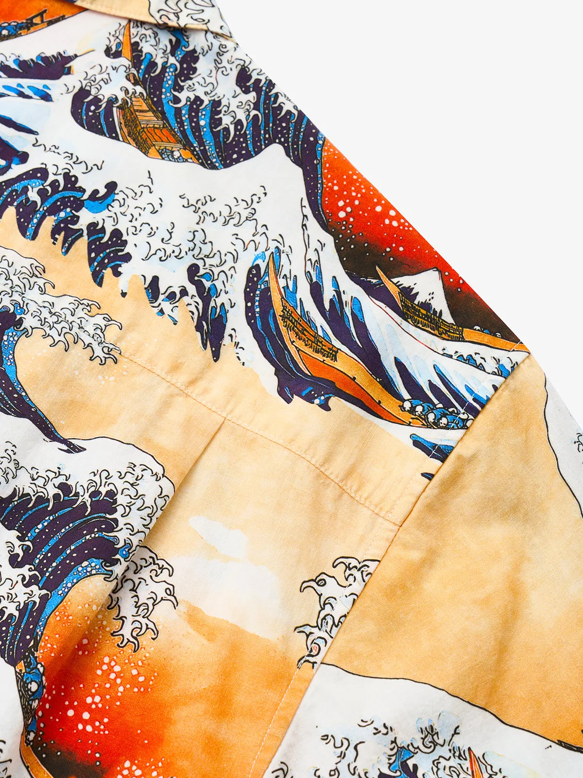 The Great Wave Sunset Cotton Camp Shirt