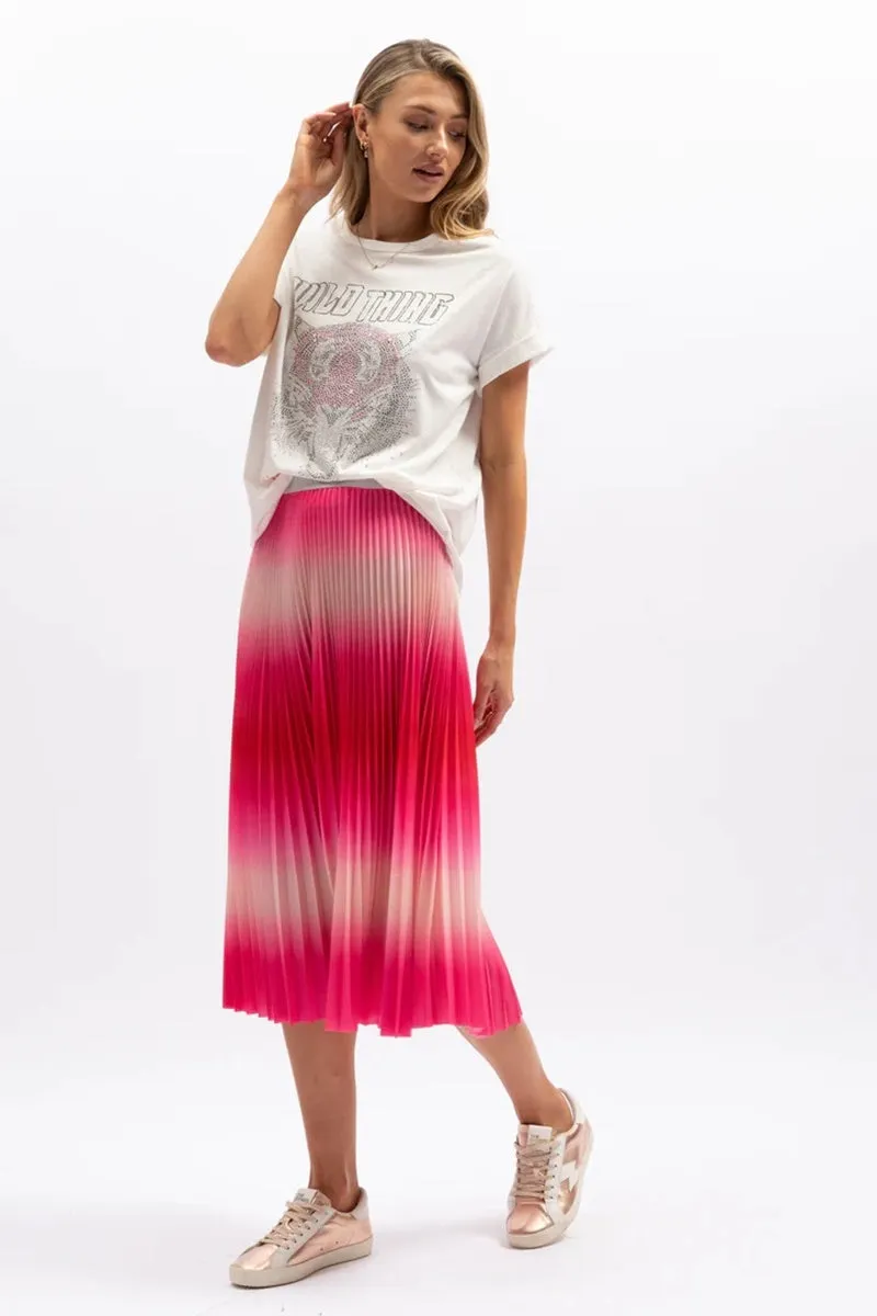 The Others - The Sunray Pleat Skirt - Pink Ombre