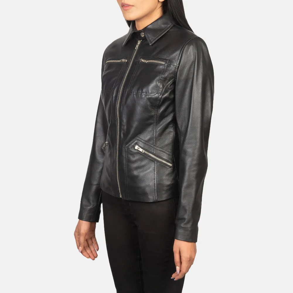 Tomachi Black Leather Jacket