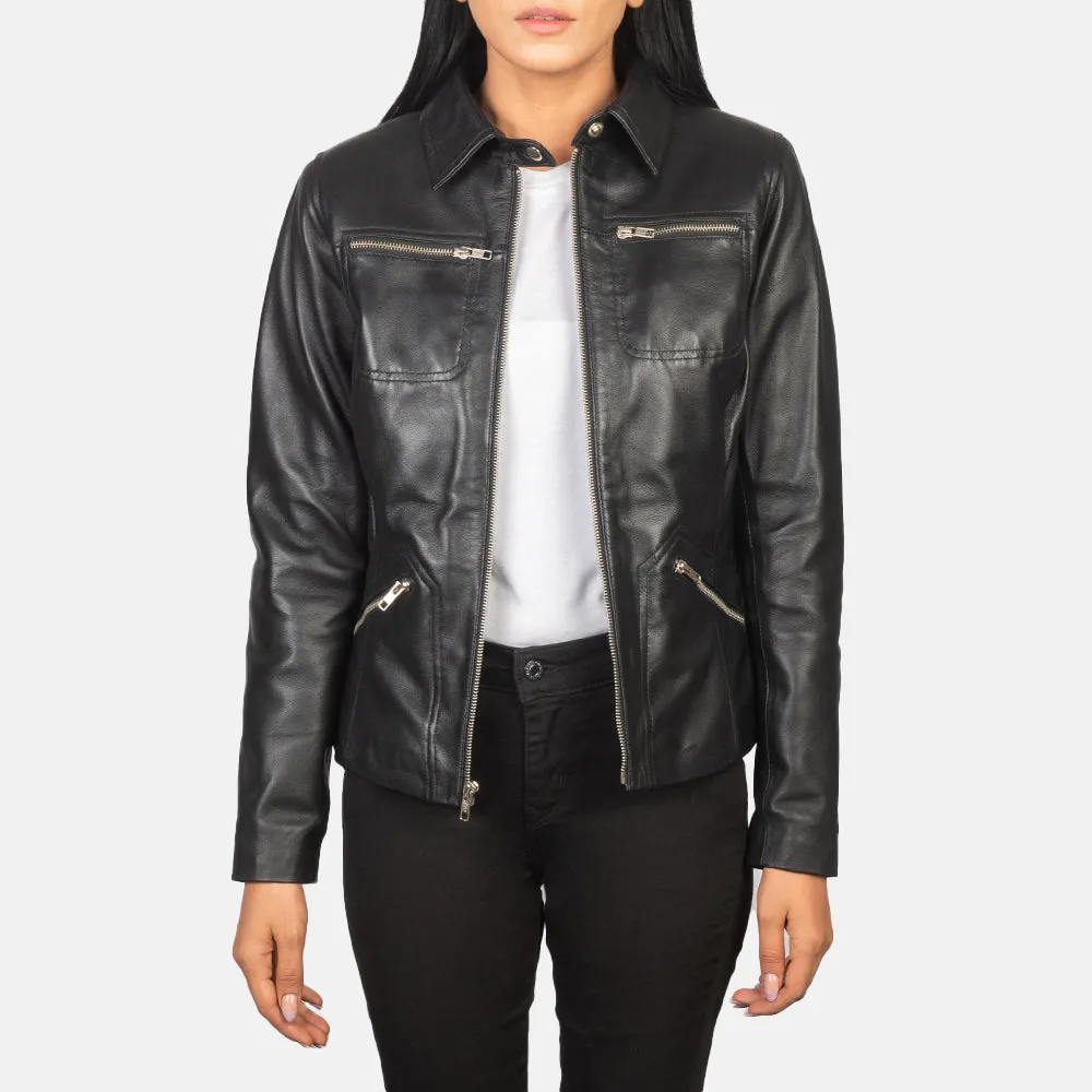 Tomachi Black Leather Jacket