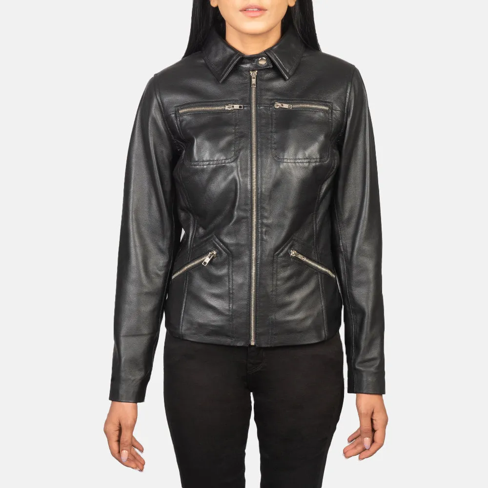 Tomachi Black Leather Jacket