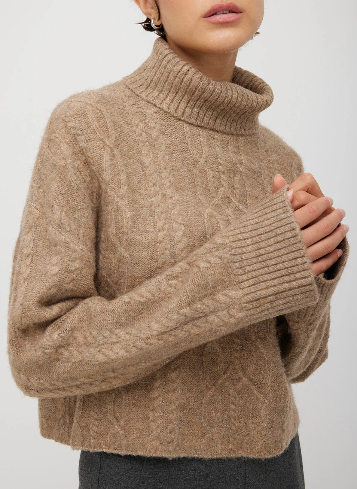 Uptown Cropped Turtleneck Sweater