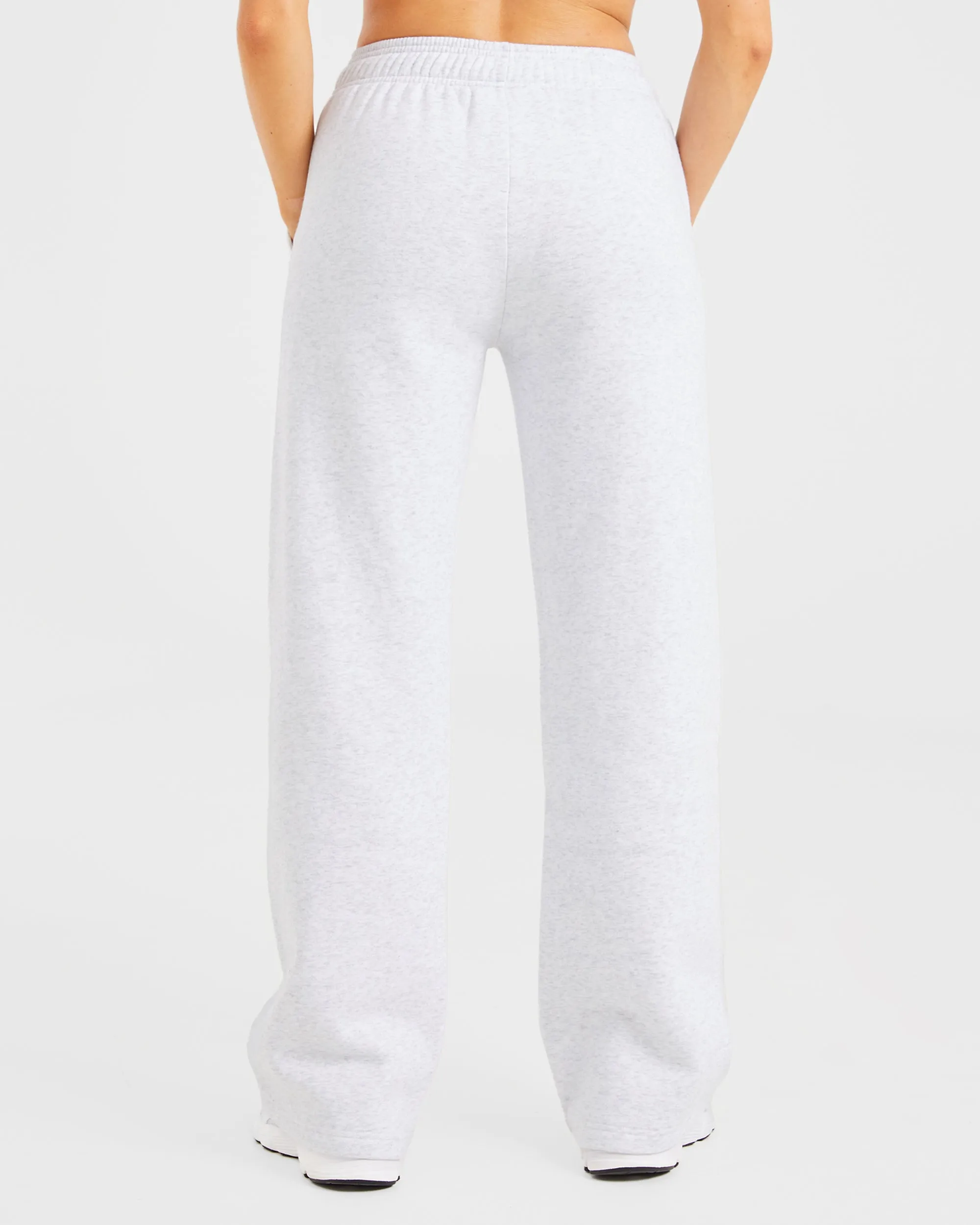 Varsity Oversized Straight Leg Joggers - Heather Grey