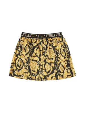 Versace   Barocco print pleated twill mini skirt 