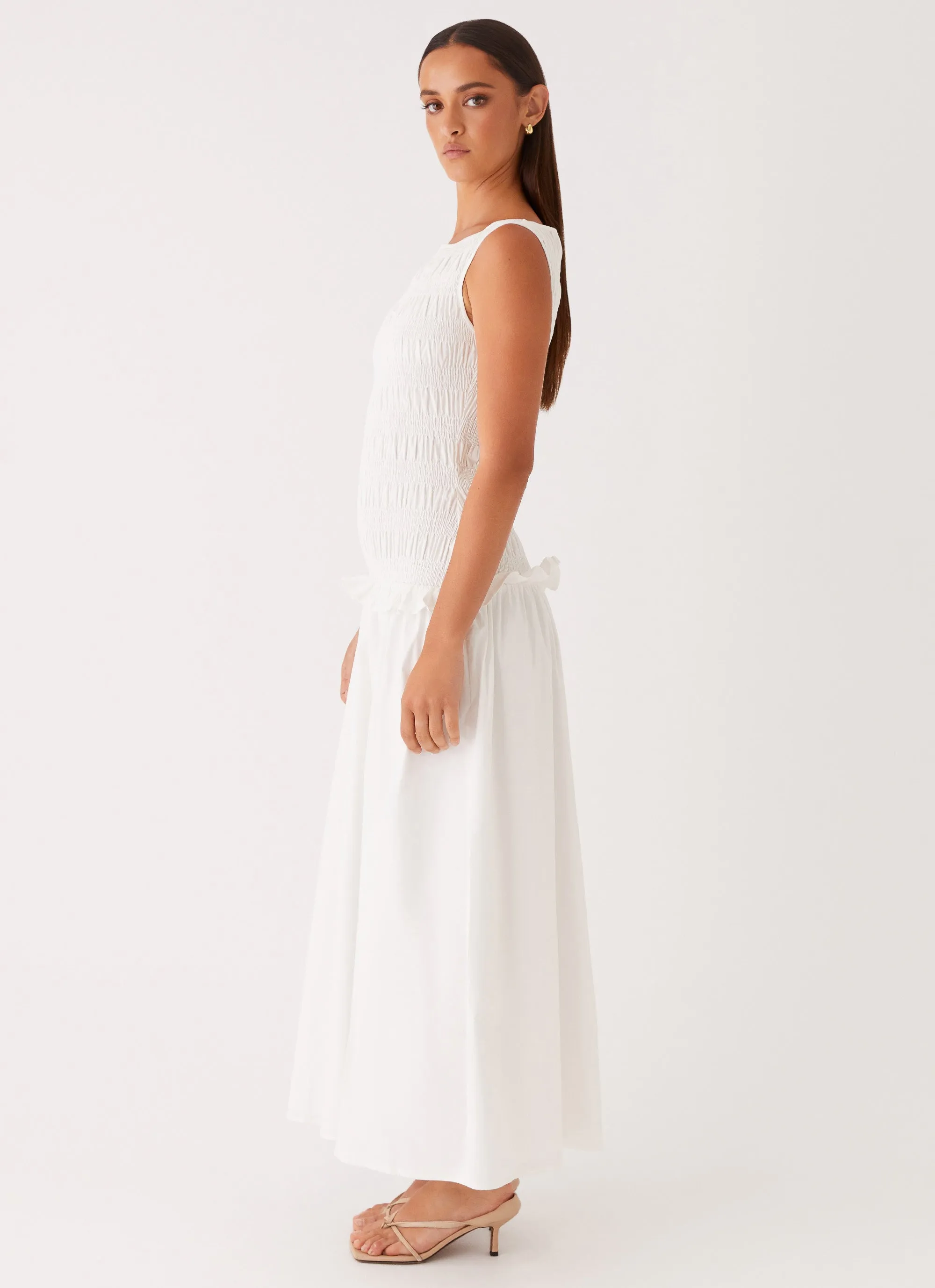 Vienna Anna Ruffle Maxi Dress - Ivory