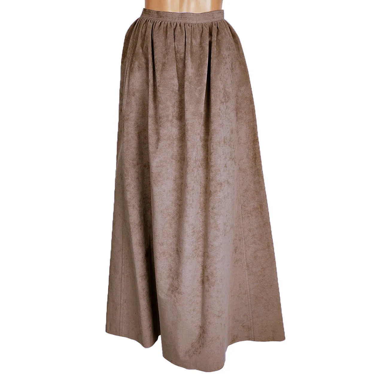 Vintage 1970s Halston Ultrasuede Taupe Maxi Skirt