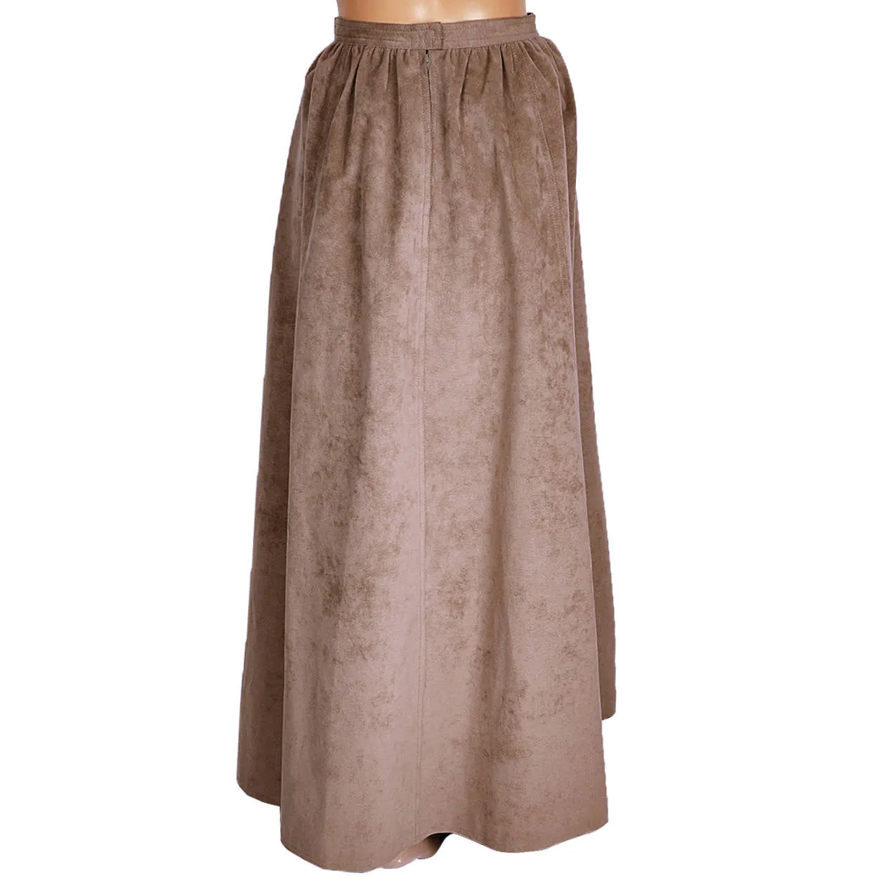 Vintage 1970s Halston Ultrasuede Taupe Maxi Skirt