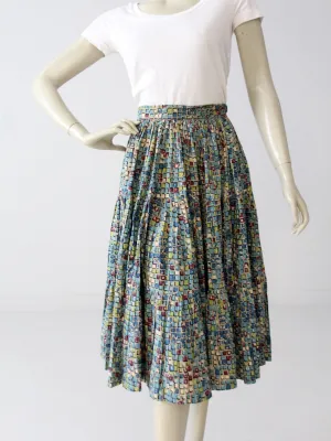 vintage 50s circle skirt with geometric print