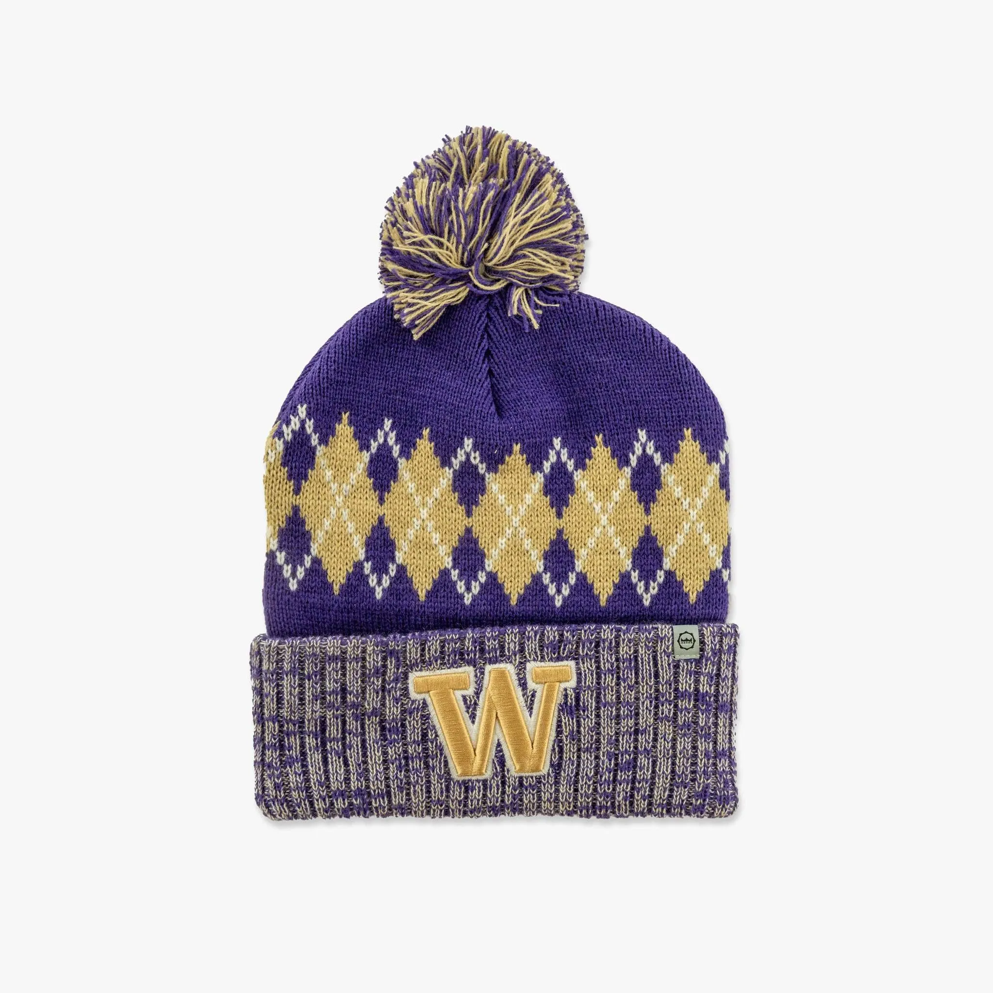 Washington Huskies Blur Cuff Pom Beanie