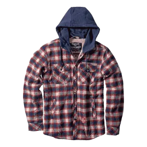 WCC SHERPA LINED FLANNEL JACKET - NAVY/RED