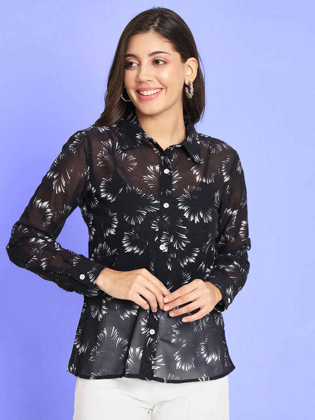 Women Classic Printed Casual Shirt