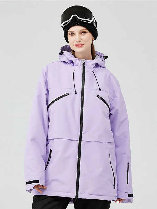 Women's Plain Color Insulated Ski Jacket