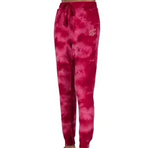 Zoozatz Womens Lightweight Crimson Tye Dye Jogger Sweats